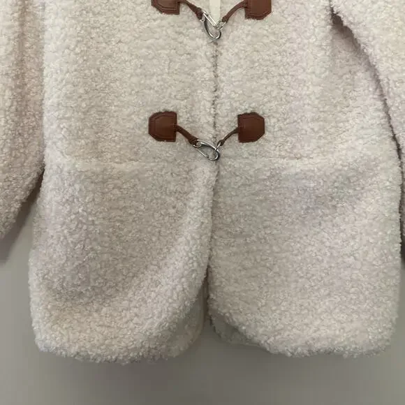 7 FOR ALL MANKIND Cozy Toggle Front Sherpa Teddy Jacket Size S - Picture 6 of 13
